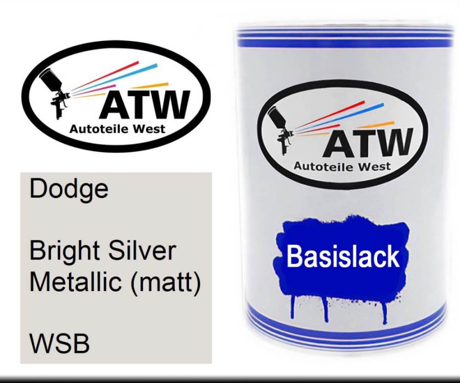 Dodge, Bright Silver Metallic (matt), WSB: 500ml Lackdose, von ATW Autoteile West.
